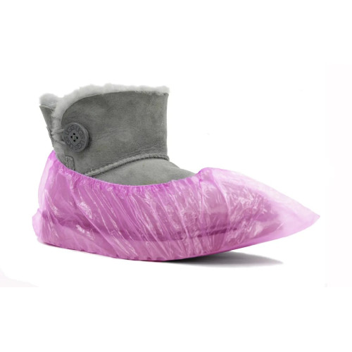 Polyethylene shoe covers, 100 pcs/pack (50 pairs), density 3 g / pink