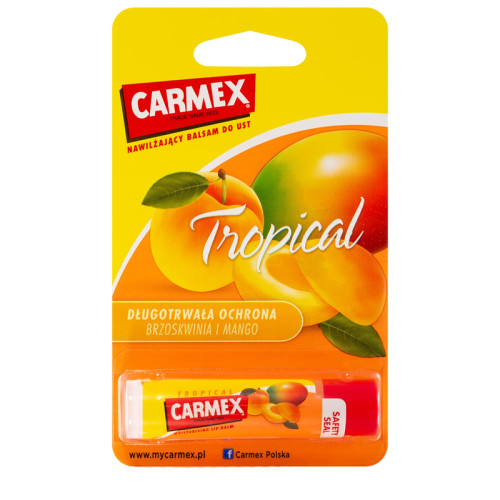 Balsam do ust Carmex / Balsam do ust w sztyfcie / Tropical Peach & Mango / (sztyft) / brzoskwinia-mango, 4,25 g