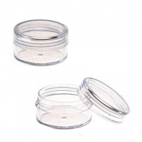 Jar with lid for storage, 1 pc - transparent, 5 g (round shape)
