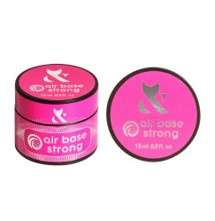 База для гель-лаку, що зміцнює прозора F.O.X / Air Base STRONG / рожева баночка, 15 мл