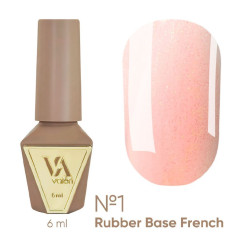 Rubber base coat for gel polish VALERI - Rubber Base French - №001, 6 ml