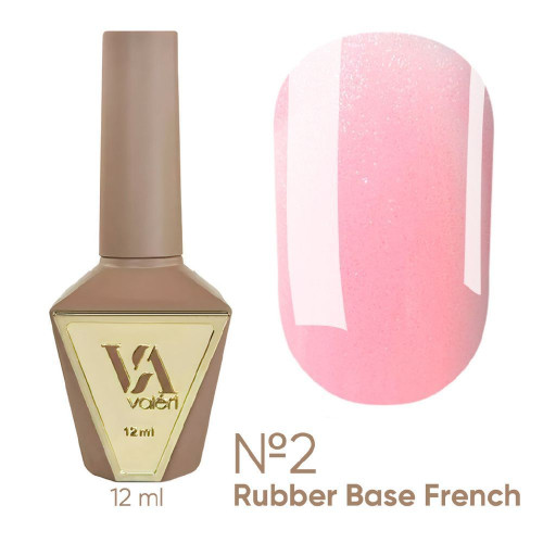 Rubber base coat for gel polish VALERI - Rubber Base French - №002, 12 ml