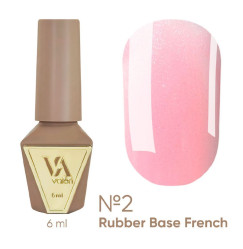 Rubber base coat for gel polish VALERI - Rubber Base French - №002, 6 ml