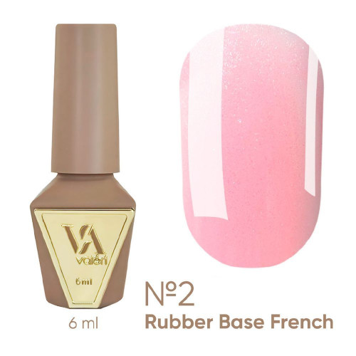 Rubber base coat for gel polish VALERI - Rubber Base French - №002, 6 ml