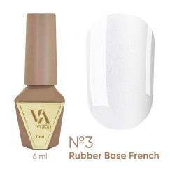 Rubber base coat for gel polish VALERI - Rubber Base French - №003, 6 ml