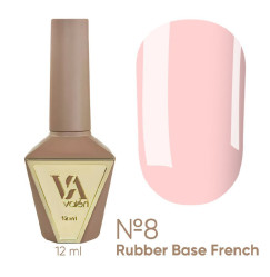 Rubber base coat for gel polish VALERI - Rubber Base French - №008, 12 ml