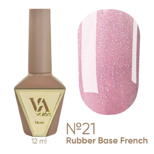 Rubber base coat for gel polish VALERI - Rubber Base French - №021, 12 ml