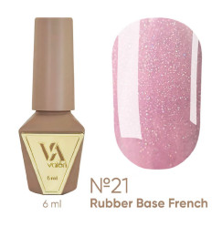 Rubber base coat for gel polish VALERI - Rubber Base French - №021, 6 ml