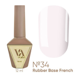Baza kauczukowa do lakieru hybrydowego VALERI - Rubber Base French - №034, 12 ml