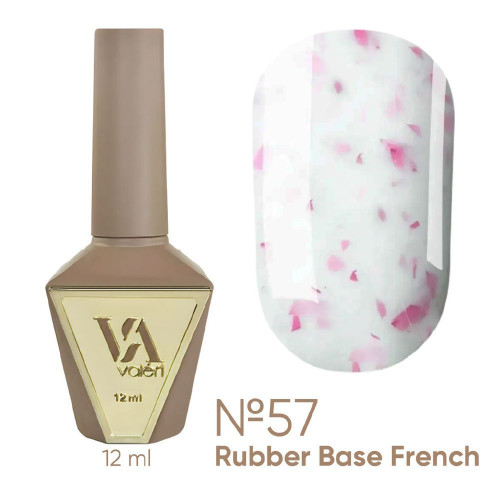 База для гель-лаку VALERI - Rubber Base French - №057, 12 мл