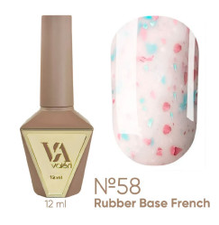 Rubber base coat for gel polish VALERI - Rubber Base French - №058, 12 ml