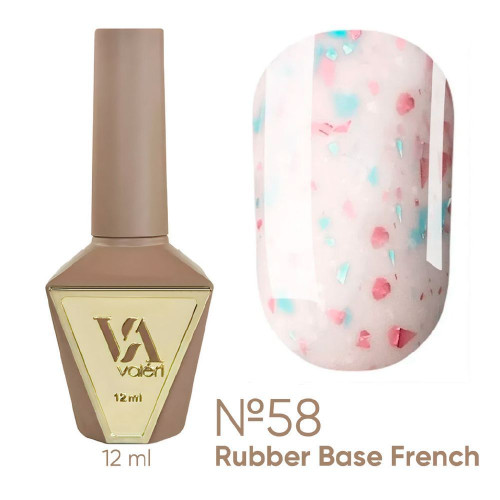 Rubber base coat for gel polish VALERI - Rubber Base French - №058, 12 ml
