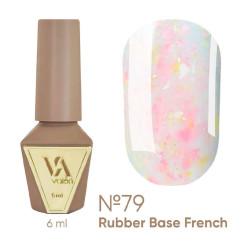 Rubber base coat for gel polish VALERI - Rubber Base French - №079, 6 ml
