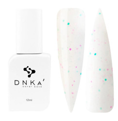 Baza kamuflażowa DNKa Cover Base / №0056 Fairy (biała z zielonymi i różowymi drobinkami), 12 ml