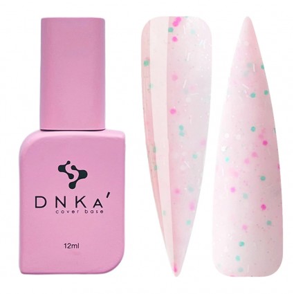 База камуфлирующая DNKa Cover Base / №0057 Candy (розовый с зеленой и розовой крошкой), 12 мл