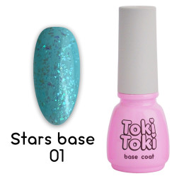 Base with gold leaf for gel polish Toki Toki / Stars Base SB01, 5 ml