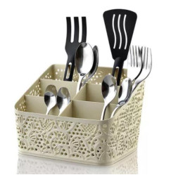 Stand "Cascade" for storage of brushes and cosmetics / beige