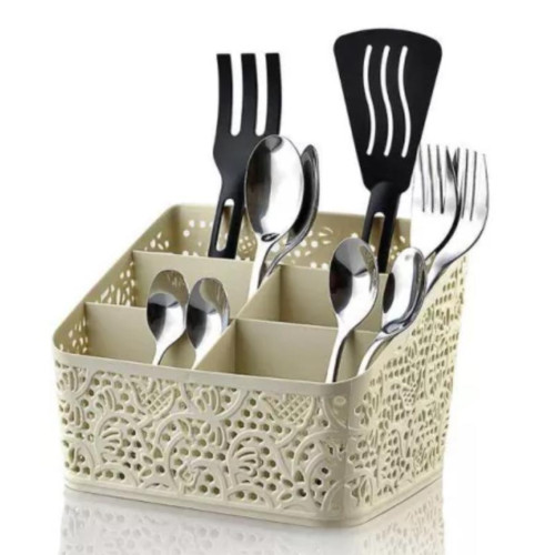 Stand "Cascade" for storage of brushes and cosmetics / beige