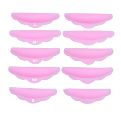 Silicone curlers (S+M+M1+M2+L) - PINK SET, 5 pairs without brand
