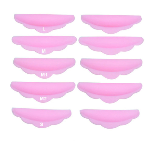 Silicone curlers (S+M+M1+M2+L) - PINK SET, 5 pairs without brand