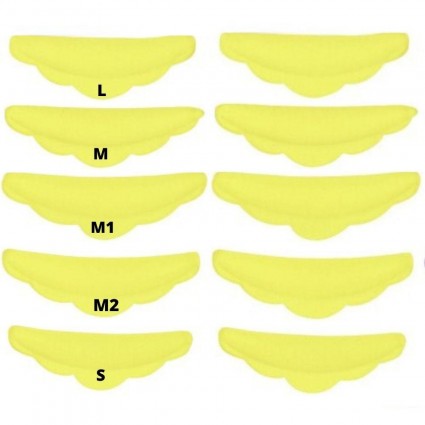 Silicone curlers (S + M + M1 + M2 + L) / YELLOW SET, 5 pairs without brand