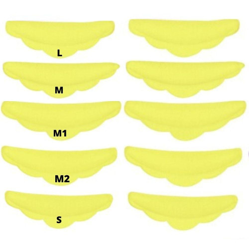 Silicone curlers (S + M + M1 + M2 + L) / YELLOW SET, 5 pairs without brand