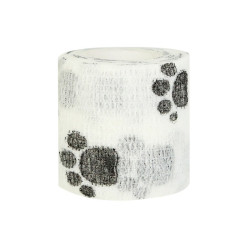 Elastic bandage bandage for tattoo machine (4.5 m * 5 cm) - white with paws