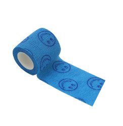 Elastic bandage for tattoo machine (4.5 m * 5 cm) - blue smiley