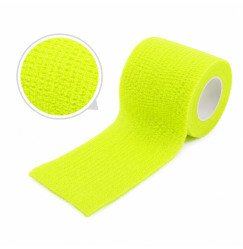 Elastic cohesive bandage for tattoo machine (4.5 m*5 cm) - NEON yellow