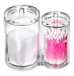 Container for two compartments for cotton pads and sticks (two cylinders side by side) / AK 730