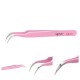 Curved tweezers pink VETUS CS-15