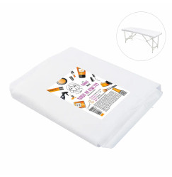 Disposable spunbond couch cover (0.8x2.1 m) with elastic Panni Mlada - white, 1 pc