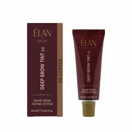 Фарба для брів ELAN - DEEP BROW TINT 2.0 | 20 мл - 9 COFFEE deep brown (в тубі)