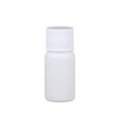 Liquid bottle, cosmetic container - white with white lid, 10 ml