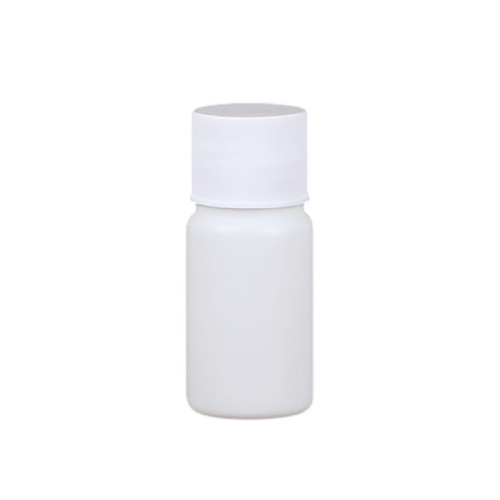 Butelka na płyn, pojemnik na kosmetyki - biała z białą pokrywką, 10 ml