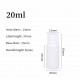 Liquid bottle, cosmetic container - white with a white cap, 20 ml