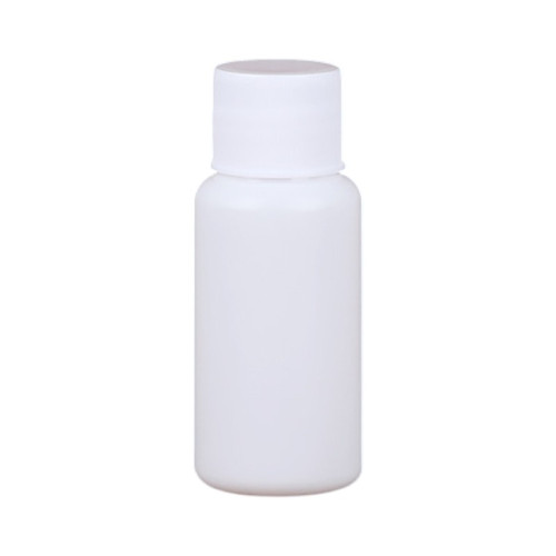 Liquid bottle, cosmetic container - white with a white cap, 20 ml