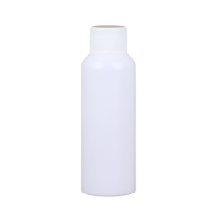 Liquid bottle, cosmetic container - white with a white lid, 50 ml