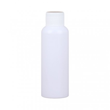 Butelka na płyn, pojemnik na kosmetyki - biała z białą pokrywką, 50 ml