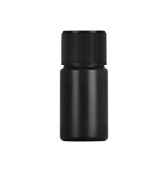 Liquid bottle, cosmetic container - black with a black lid, 10 ml