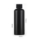 Liquid bottle, cosmetic container - black with a black lid, 100 ml
