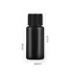 Liquid bottle, cosmetic container - black with a black lid, 20 ml