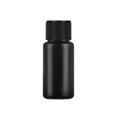 Liquid bottle, cosmetic container - black with a black lid, 20 ml
