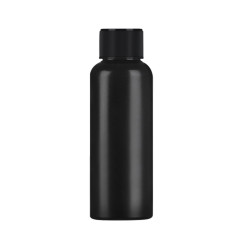 Liquid bottle, cosmetic container - black with a black lid, 50 ml