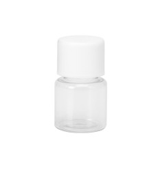 Liquid bottle, cosmetic container - TRANSPARENT with a white cap, 10 ml