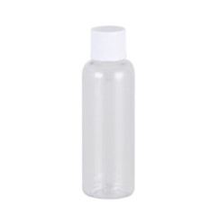 Liquid bottle, cosmetic container - TRANSPARENT with a white lid, 200 ml