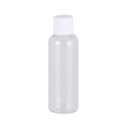 Liquid bottle, cosmetic container - TRANSPARENT with a white lid, 200 ml