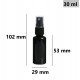 Spray bottle, cosmetic container - black, 30 ml