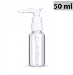 Pump bottle, cosmetic container - CLEAR with white pump, 50 ml
