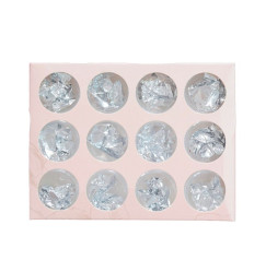 Crinkled foil for nail design 12 pcs / No. 02 silver